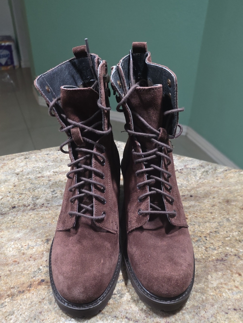 Seychelles Brown Suede Leather Combat Boots Size US 6